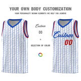 Custom White Custom Gray Pinstripe Retro Sets Uniform Basketball Jersey
