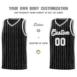 Custom Black Custom Gray Pinstripe Retro Sets Uniform Basketball Jersey