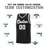 Custom Black Custom Gray Pinstripe Retro Sets Uniform Basketball Jersey