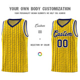 Custom Gold Custom Gray Pinstripe Retro Sets Uniform Basketball Jersey