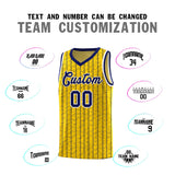 Custom Gold Custom Gray Pinstripe Retro Sets Uniform Basketball Jersey
