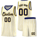 Custom White Custom Gray Pinstripe Retro Sets Uniform Basketball Jersey