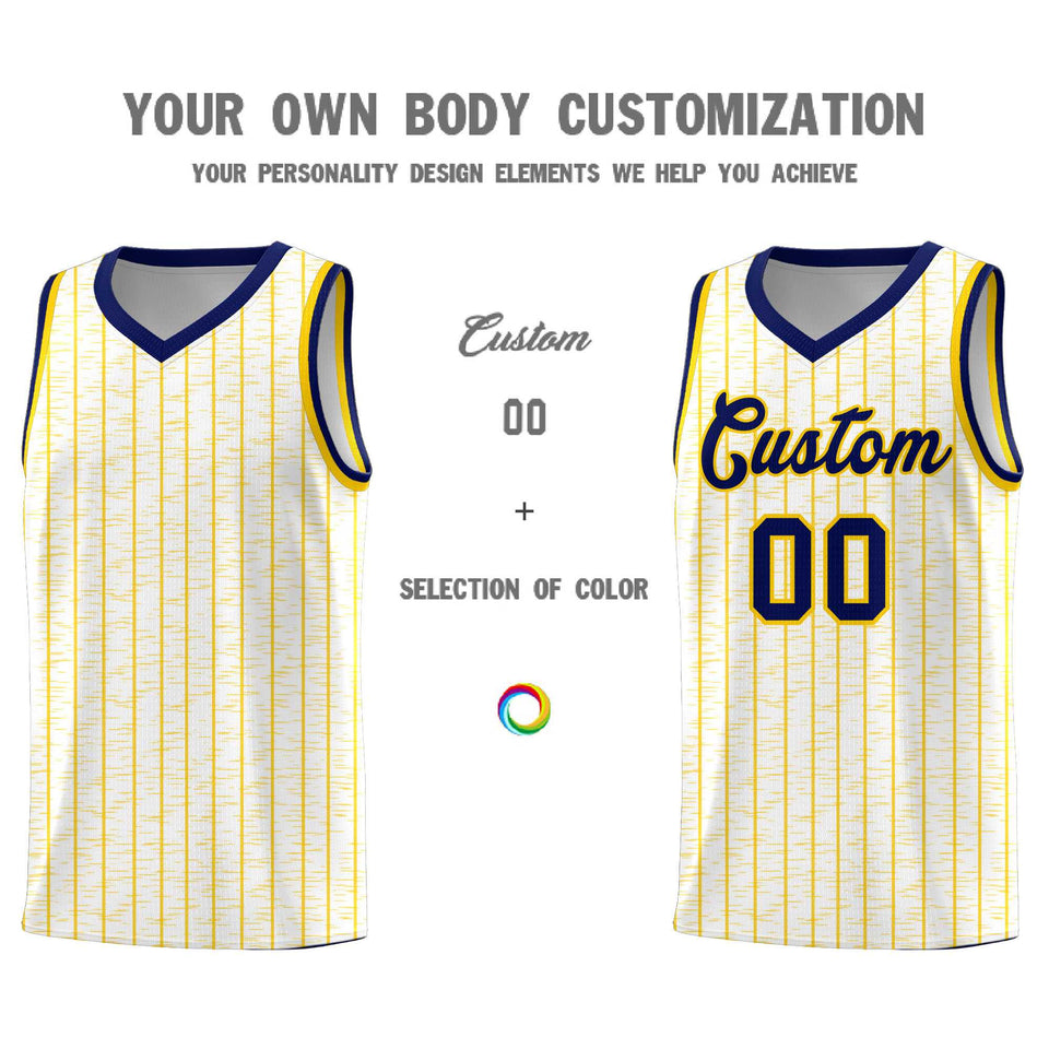 Custom White Custom Gray Pinstripe Retro Sets Uniform Basketball Jersey