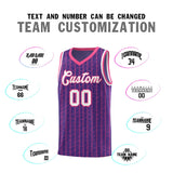 Custom Purple Custom Gray Pinstripe Retro Sets Uniform Basketball Jersey