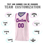 Custom White Custom Gray Pinstripe Retro Sets Uniform Basketball Jersey