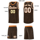 Custom Black Custom Gray Pinstripe Retro Sets Uniform Basketball Jersey