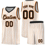 Custom White Custom Gray Pinstripe Retro Sets Uniform Basketball Jersey