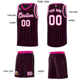 Custom Black Custom Gray Pinstripe Retro Sets Uniform Basketball Jersey