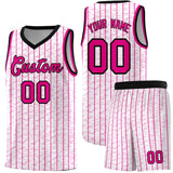 Custom White Custom Gray Pinstripe Retro Sets Uniform Basketball Jersey