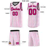 Custom White Custom Gray Pinstripe Retro Sets Uniform Basketball Jersey