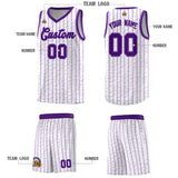 Custom White Custom Gray Pinstripe Retro Sets Uniform Basketball Jersey