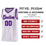 Custom White Custom Gray Pinstripe Retro Sets Uniform Basketball Jersey