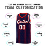 Custom Navy Custom Gray Pinstripe Retro Sets Uniform Basketball Jersey
