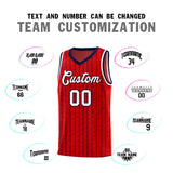 Custom Red Custom Gray Pinstripe Retro Sets Uniform Basketball Jersey