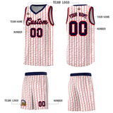 Custom White Custom Gray Pinstripe Retro Sets Uniform Basketball Jersey