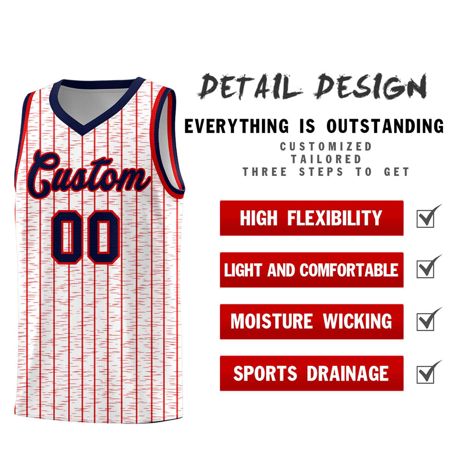 Custom White Custom Gray Pinstripe Retro Sets Uniform Basketball Jersey