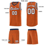 Custom Orange Custom Gray Pinstripe Retro Sets Uniform Basketball Jersey