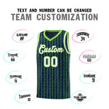 Custom Navy Custom Gray Pinstripe Retro Sets Uniform Basketball Jersey