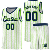 Custom White Custom Gray Pinstripe Retro Sets Uniform Basketball Jersey