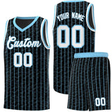 Custom Black Custom Gray Pinstripe Retro Sets Uniform Basketball Jersey
