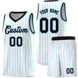 Custom White Custom Gray Pinstripe Retro Sets Uniform Basketball Jersey