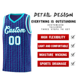 Custom Royal Custom Gray Pinstripe Retro Sets Uniform Basketball Jersey