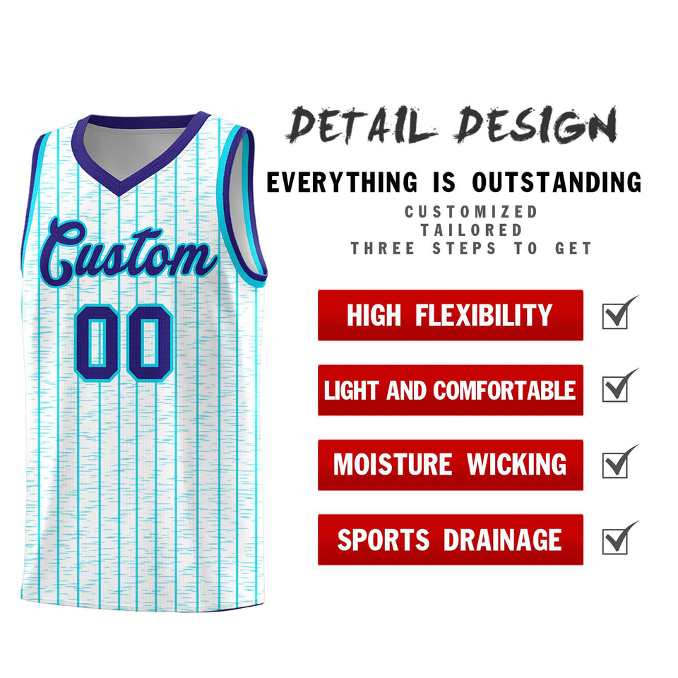Custom White Custom Gray Pinstripe Retro Sets Uniform Basketball Jersey