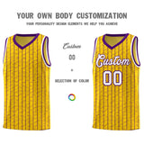 Custom Gold Custom Gray Pinstripe Retro Sets Uniform Basketball Jersey