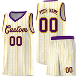 Custom White Custom Gray Pinstripe Retro Sets Uniform Basketball Jersey