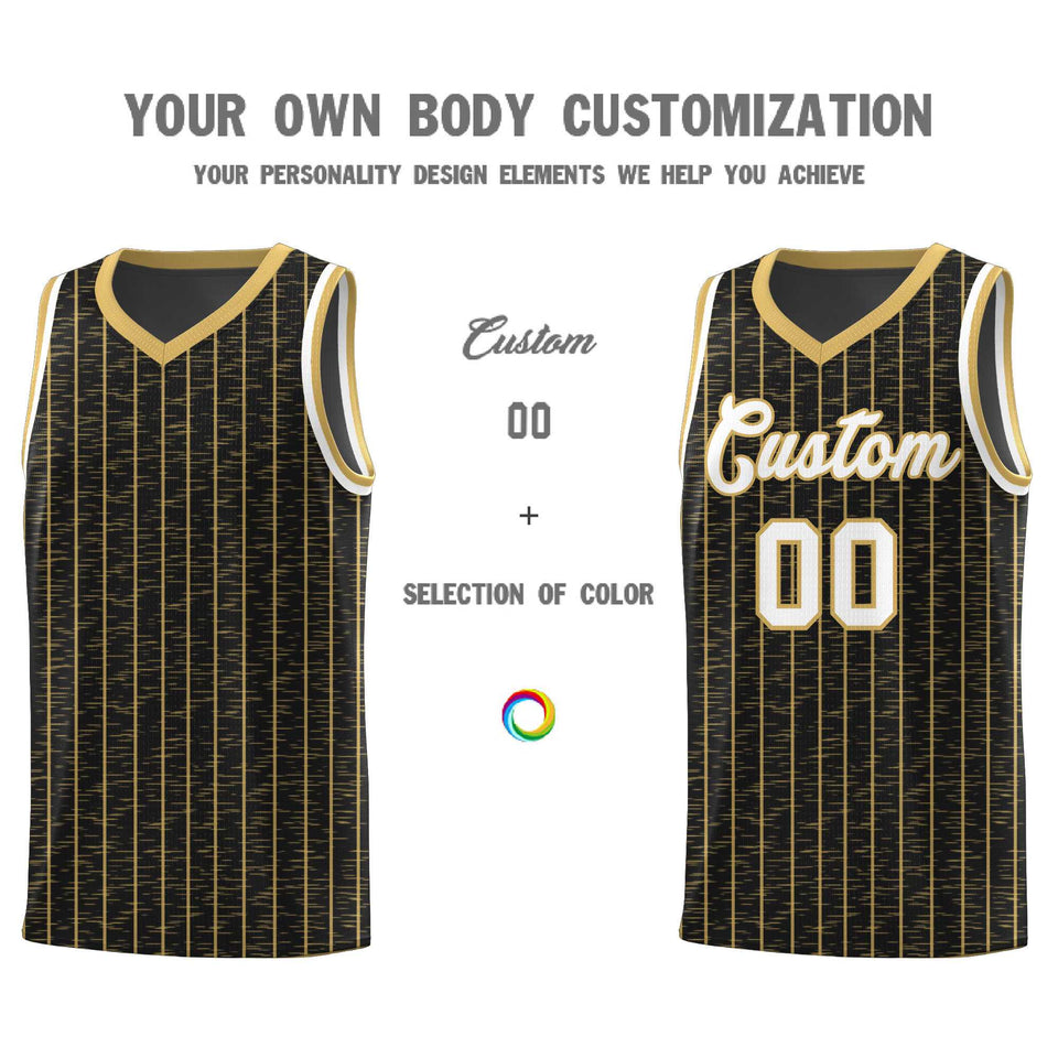 Custom Black Custom Gray Pinstripe Retro Sets Uniform Basketball Jersey