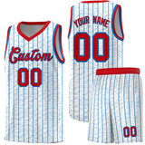 Custom White Custom Gray Pinstripe Retro Sets Uniform Basketball Jersey