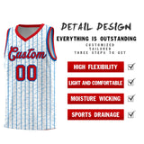 Custom White Custom Gray Pinstripe Retro Sets Uniform Basketball Jersey