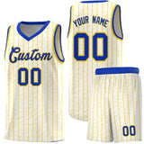 Custom White Custom Gray Pinstripe Retro Sets Uniform Basketball Jersey
