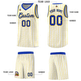 Custom White Custom Gray Pinstripe Retro Sets Uniform Basketball Jersey