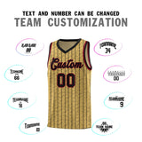 Custom Old Gold Custom Gray Pinstripe Retro Sets Uniform Basketball Jersey