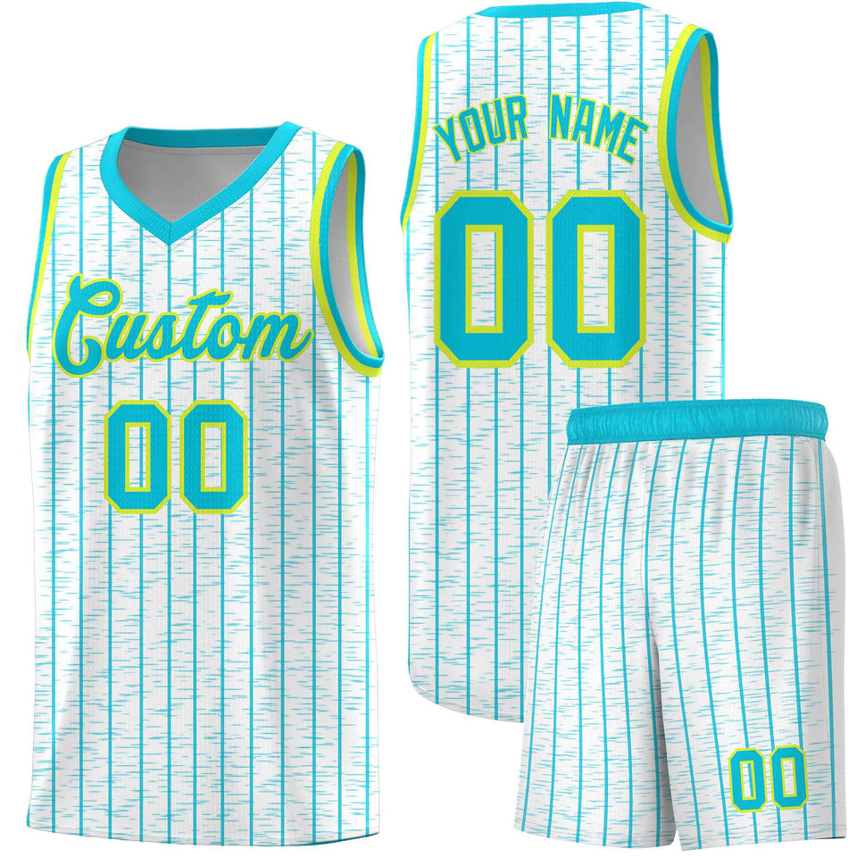 Custom White Custom Gray Pinstripe Retro Sets Uniform Basketball Jersey