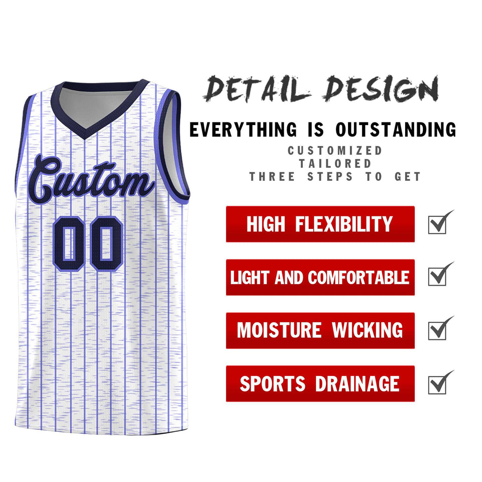 Custom White Custom Gray Pinstripe Retro Sets Uniform Basketball Jersey