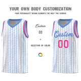 Custom White Custom Gray Pinstripe Retro Sets Uniform Basketball Jersey