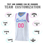 Custom White Custom Gray Pinstripe Retro Sets Uniform Basketball Jersey