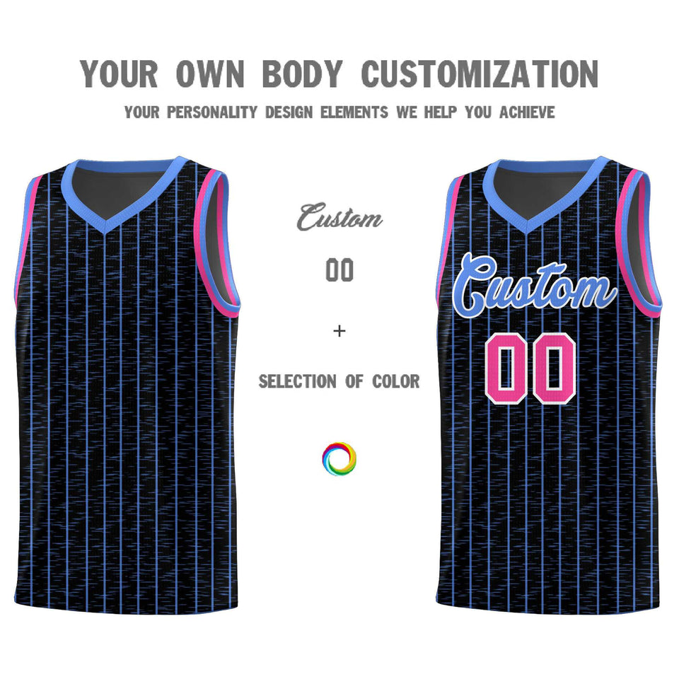 Custom Black Custom Gray Pinstripe Retro Sets Uniform Basketball Jersey