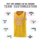 Custom Gold Custom Gray Pinstripe Retro Sets Uniform Basketball Jersey