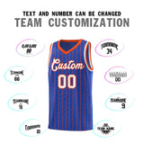 Custom Royal Blue Custom Gray Pinstripe Retro Sets Uniform Basketball Jersey