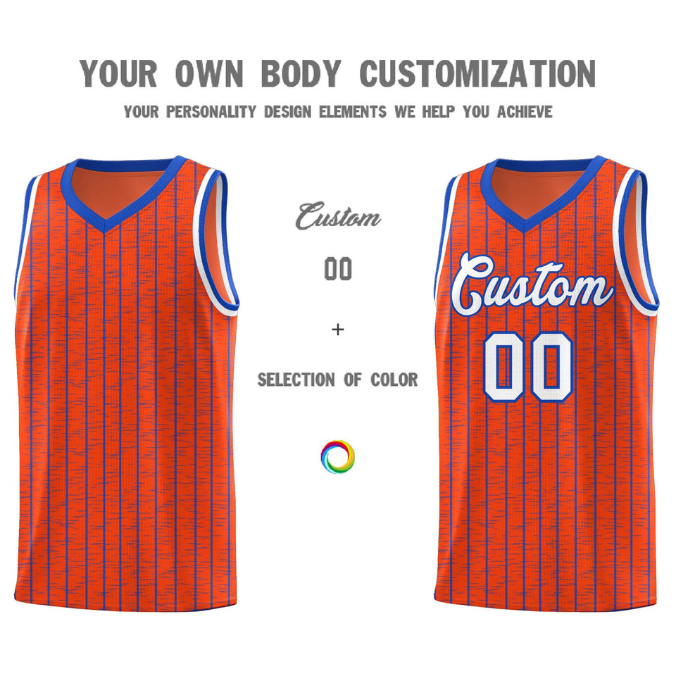 Custom Orange Custom Gray Pinstripe Retro Sets Uniform Basketball Jersey