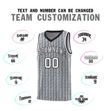 Custom Gray Custom Gray Pinstripe Retro Sets Uniform Basketball Jersey