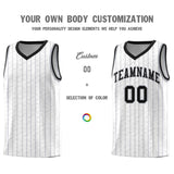 Custom White Custom Gray Pinstripe Retro Sets Uniform Basketball Jersey
