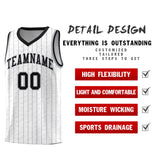 Custom White Custom Gray Pinstripe Retro Sets Uniform Basketball Jersey
