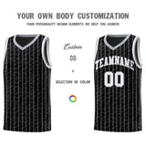 Custom Black Custom Gray Pinstripe Retro Sets Uniform Basketball Jersey