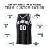 Custom Black Custom Gray Pinstripe Retro Sets Uniform Basketball Jersey