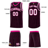 Custom Black Custom Gray Pinstripe Retro Sets Uniform Basketball Jersey