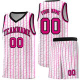 Custom White Custom Gray Pinstripe Retro Sets Uniform Basketball Jersey